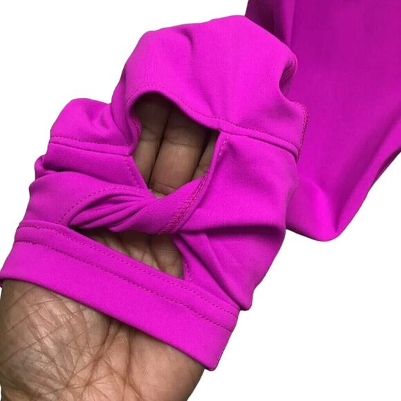 NWT - FP Movement Women's Leggings Pink High Rise w Pockets cross tie Ankle - Picture 4 of 8